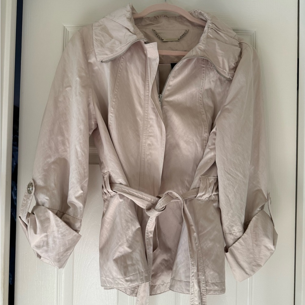 White House Black Market Champagne Colored Trench Coat